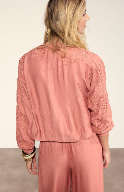 Tramontana Jacket Lace Detailed Dusty Rose C04-20-801 3 Stretchshop.nl