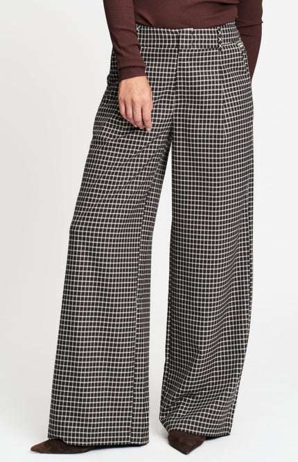 Broek Charlie Check Brown SP9759
