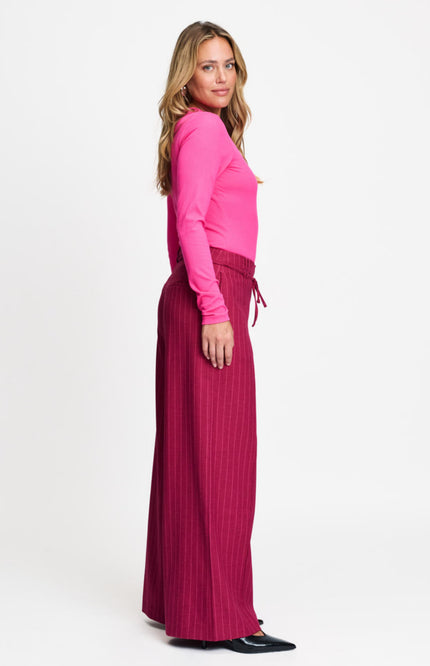Broek Jess Striped Burgundy Red SP9756