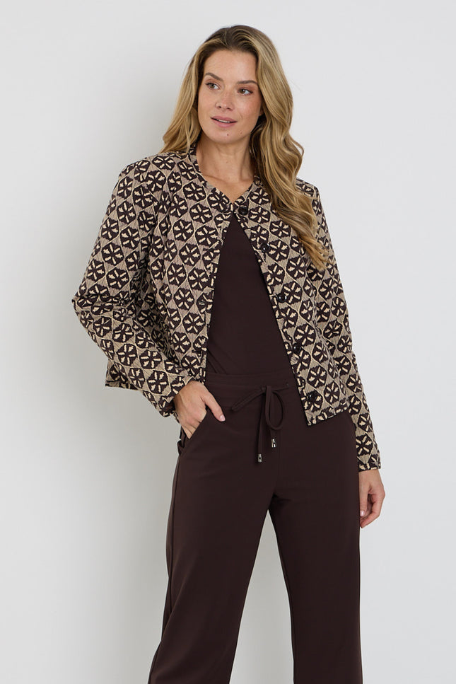 Travel Jacket Harvest Ikat Print Espresso 202811