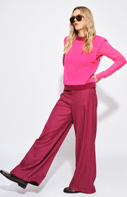Broek Jess Striped Burgundy Red SP9756
