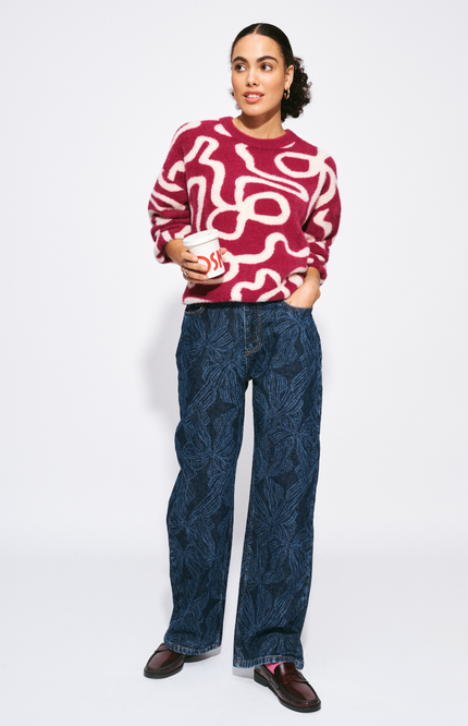 Trui Frida Bow Burgundy Red SP9766