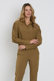 Lichte reisblouse van Mi Piace met kangaroo-ontwerp, katoenen stof en casual pasvorm, geschikt voor reizen en dagelijks gebruik