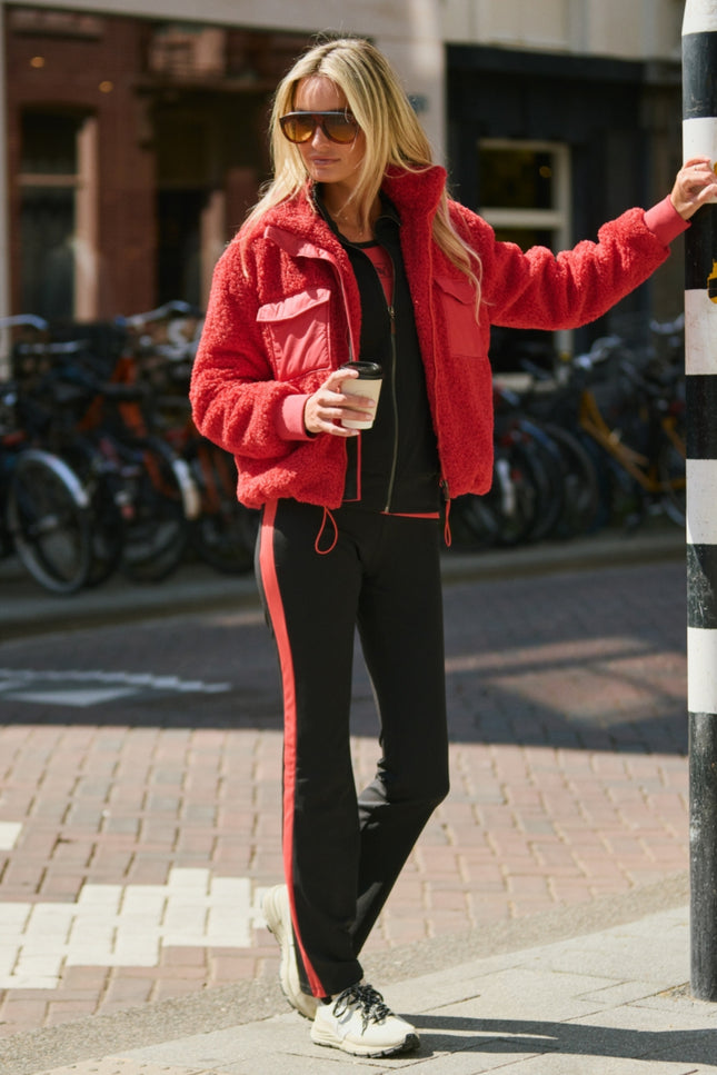 Broek Chloe Black Red A26