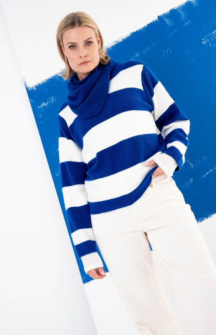 Trui Zelene White Blue Stripe