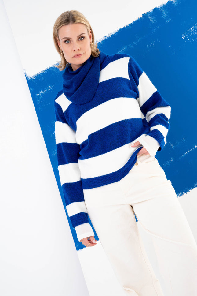 Trui Zelene White Blue Stripe