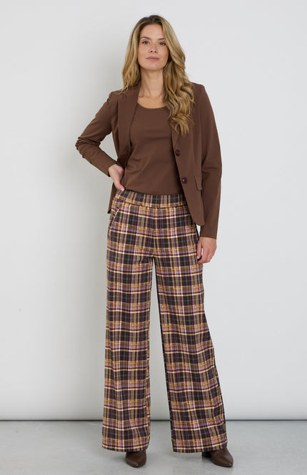 Travel Broek Heavy Check Print Winter Purple 202884
