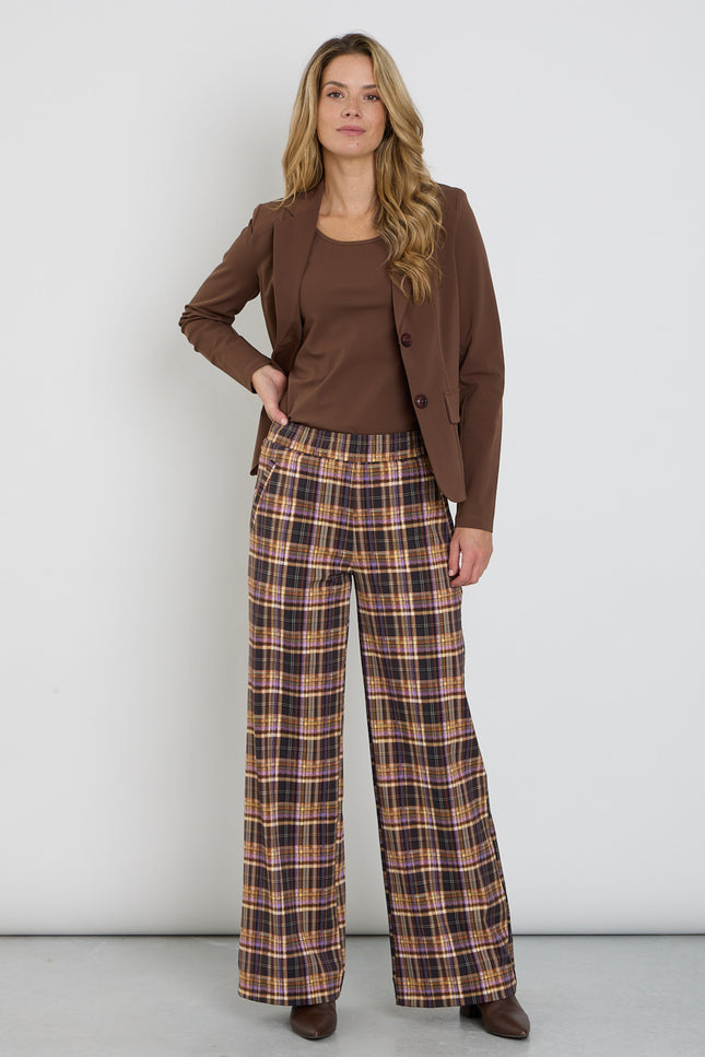 Travel Broek Heavy Check Print Winter Purple 202884