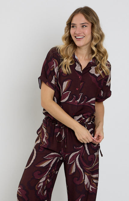 Blouse Strik Bladprint Port 503645