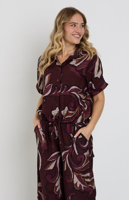 Blouse Strik Bladprint Port 503645