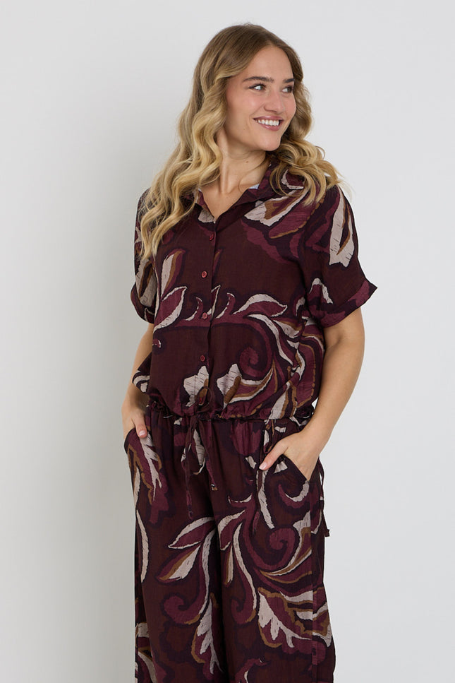 Blouse Strik Bladprint Port 503645