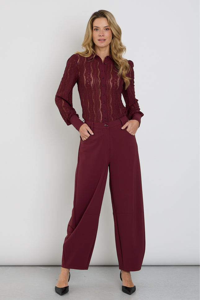 Bonded Travel Balloon Broek Burgundy 202761