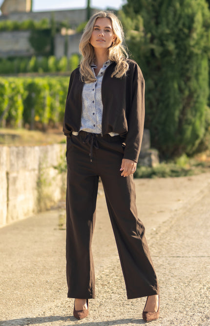 Broek Madison Dark Coffee Suede
