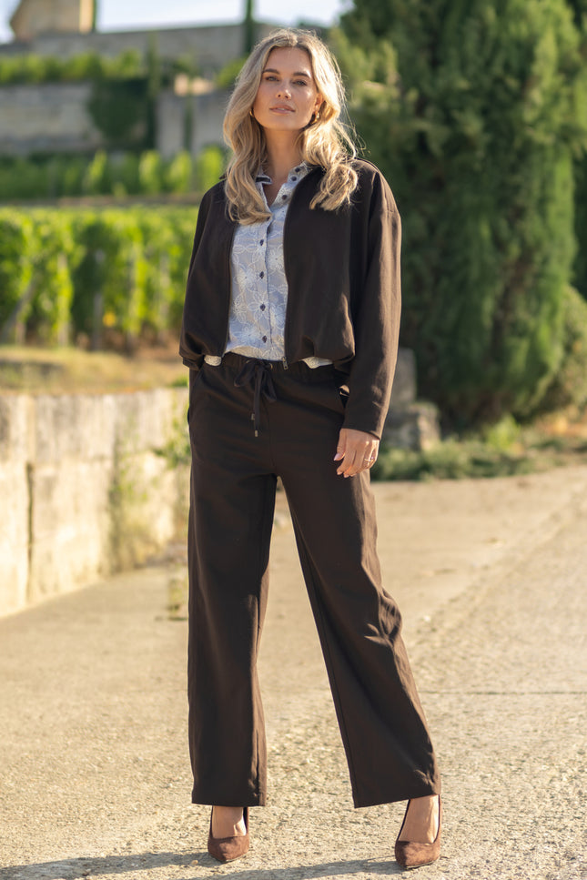 Broek Madison Dark Coffee Suede