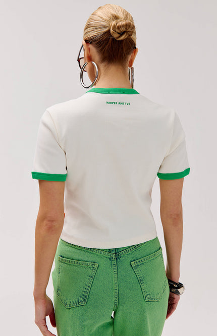 Harper & Yve T-Shirt Tacotequila Ecru HS6Y307 Stretchshop.nl
