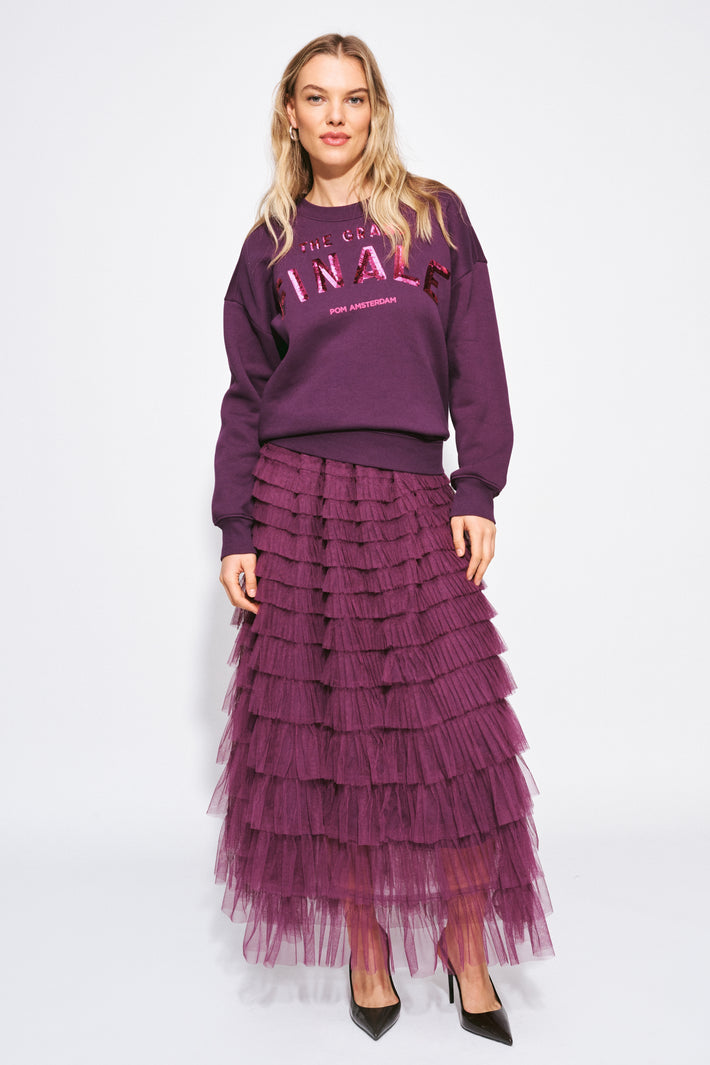 Lichtpaarse sweater Sophie The Grand Finale van POM Amsterdam, zachte stof en comfortabele pasvorm, zichtbaar op de afbeelding