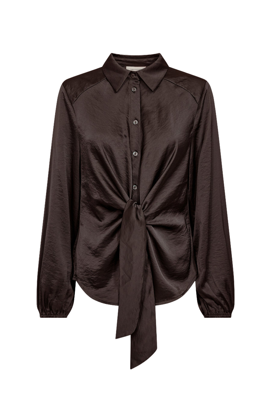 Vrijetijdsblouse Freequent Fqdove Mole 206779 met lange mouwen en casual pasvorm, getoond in een modelfoto.