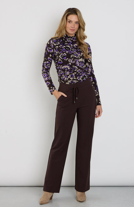 Bonded Travel Broek Flared Espresso 202631