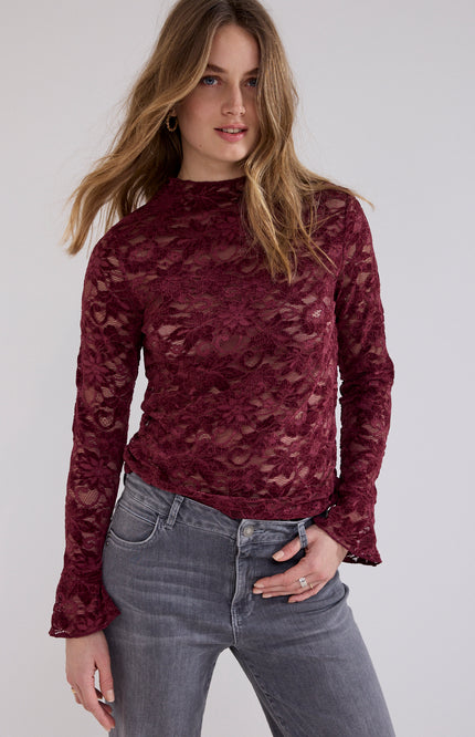 Top Velvet Stretch Lace Pomegranate C65-21-401