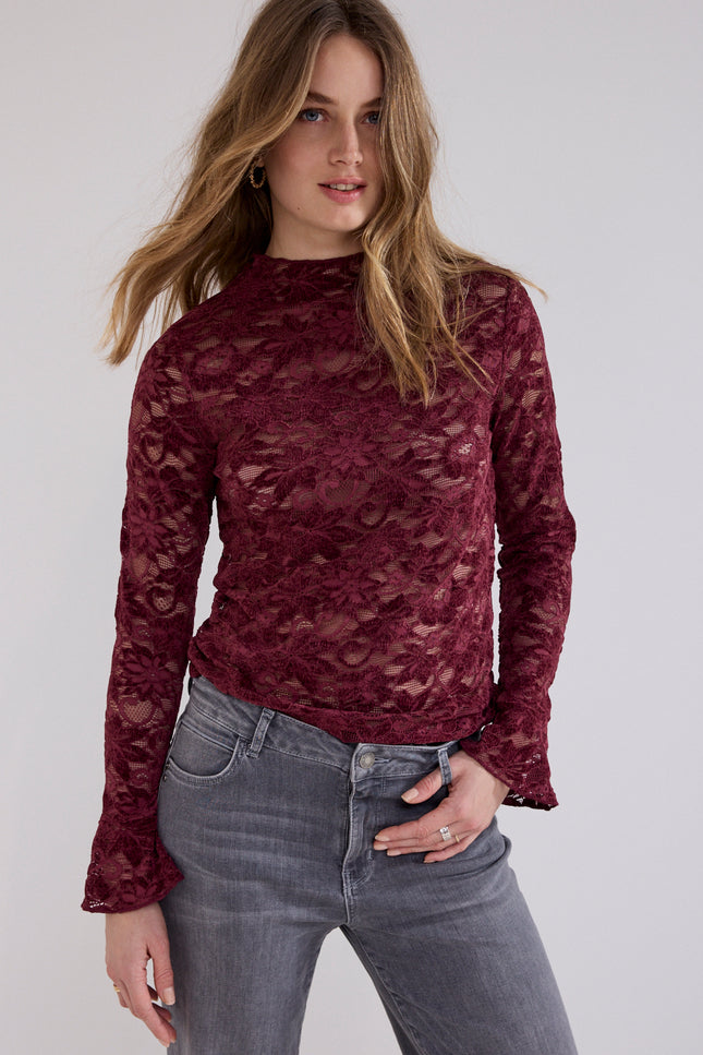 Top Velvet Stretch Lace Pomegranate C65-21-401
