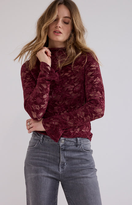 Top Velvet Stretch Lace Pomegranate C65-21-401