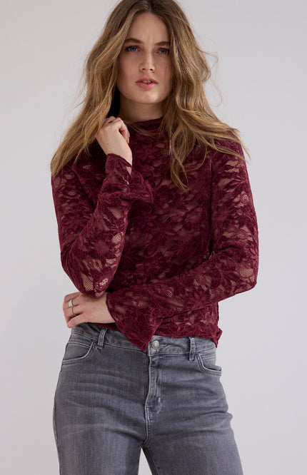 Top Velvet Stretch Lace Pomegranate C65-21-401