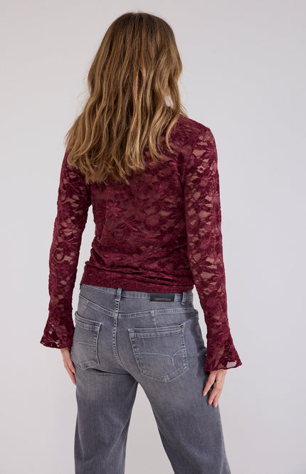 Top Velvet Stretch Lace Pomegranate C65-21-401