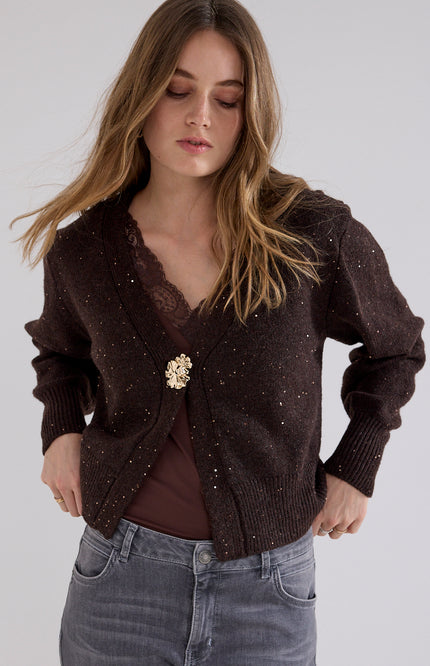 Vest Fancy Button Chocolate O08-21-701