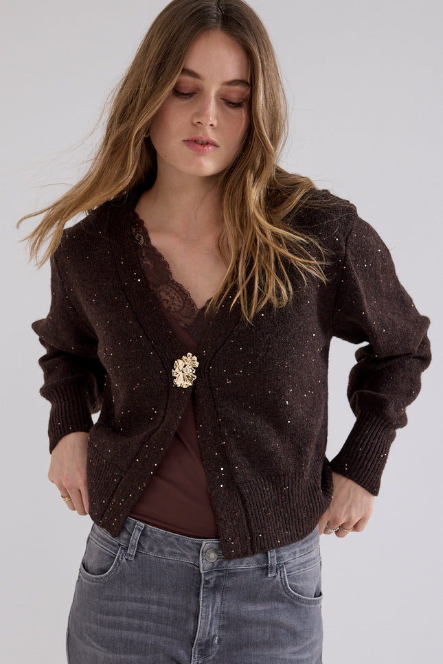 Vest Fancy Button Chocolate O08-21-701