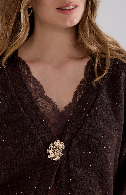 Vest Fancy Button Chocolate O08-21-701