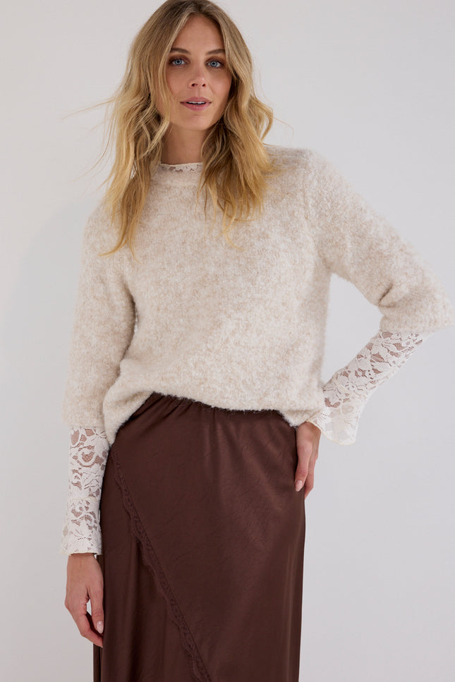 Top Velvet Stretch Lace Snow C65-21-401