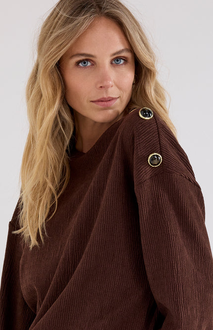 Trui Dropped Shoulder Chocolate C49-21-601