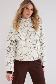 Tramontana graphic teddy snowjas met print, warme winterjas met capuchon en rits, geschikt voor koude winterdagen.