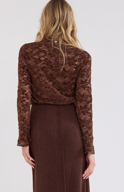 Top Velvet Stretch Lace Chocolate C65-21-401
