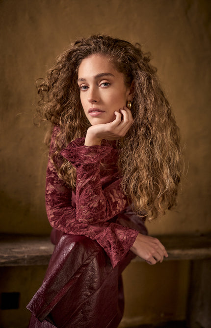 Top Velvet Stretch Lace Pomegranate C65-21-401