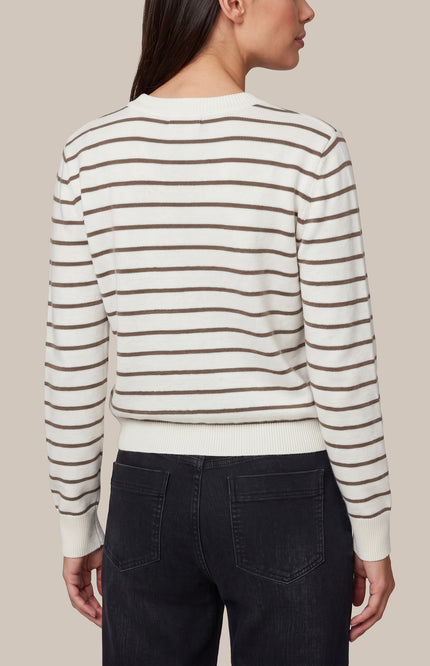 Sweater Eibhlín Knitting Wool White Dark Earth