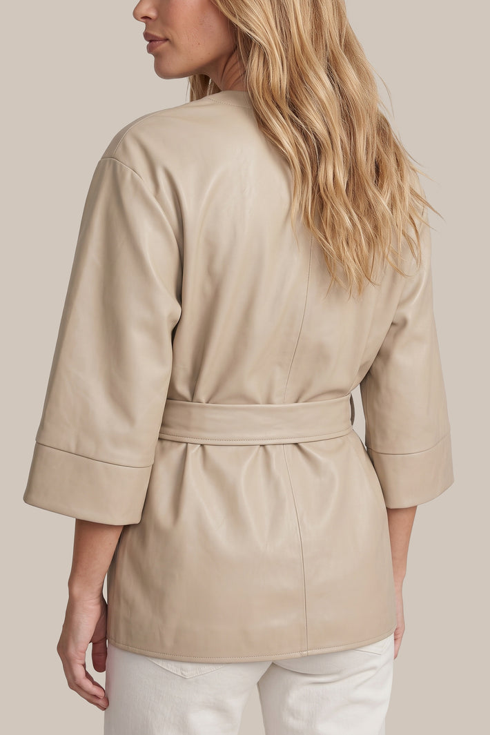 Lichtbruine G-maxx Aingeal jas in camel kleur met capuchon en ritssluiting, voor dames, close-up van de voorkant.
