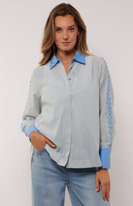 Blouse Lucille Offwhite Celestial Blue