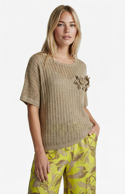 G-maxx Top Vanja Knitting Nude Oat Stretchshop.nl