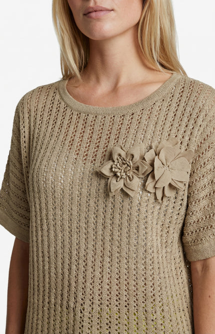 G-maxx Top Vanja Knitting Nude Oat Stretchshop.nl