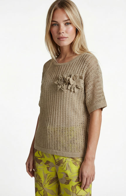 G-maxx Top Vanja Knitting Nude Oat Stretchshop.nl