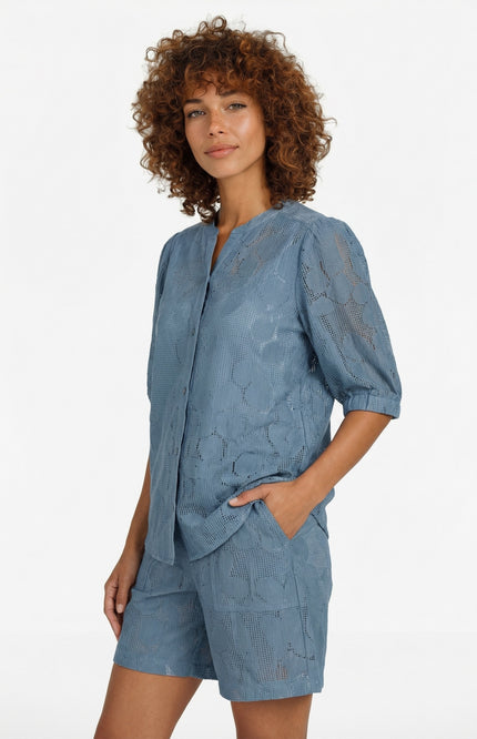 G-maxx Blouse Ylfa Light Jeans Blue Stretchshop.nl