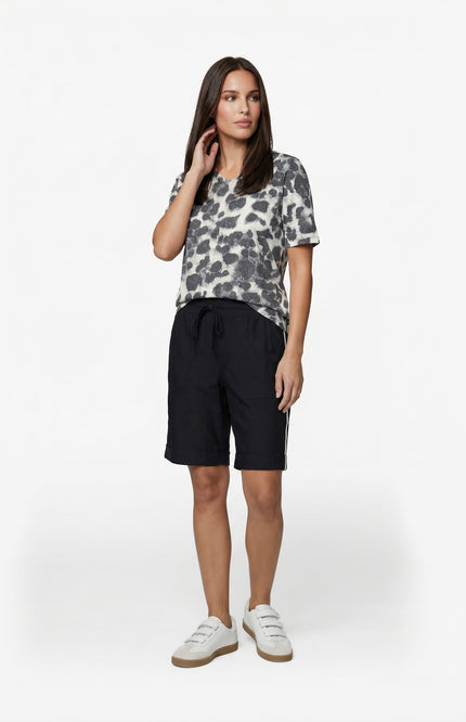 G-maxx Top Elvi Knitting Sand Black Stretchshop.nl