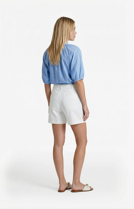 G-maxx Blouse Edith Ice Blue Offwhite Stretchshop.nl