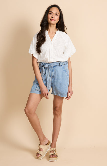 G-maxx Short Billie Denim Light Blue Stretchshop.nl