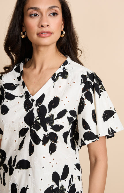 G-maxx Top Ravella Offwhite Black Stretchshop.nl