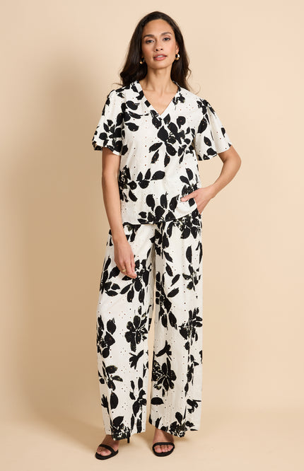 G-maxx Broek Aeris Offwhite Black Stretchshop.nl