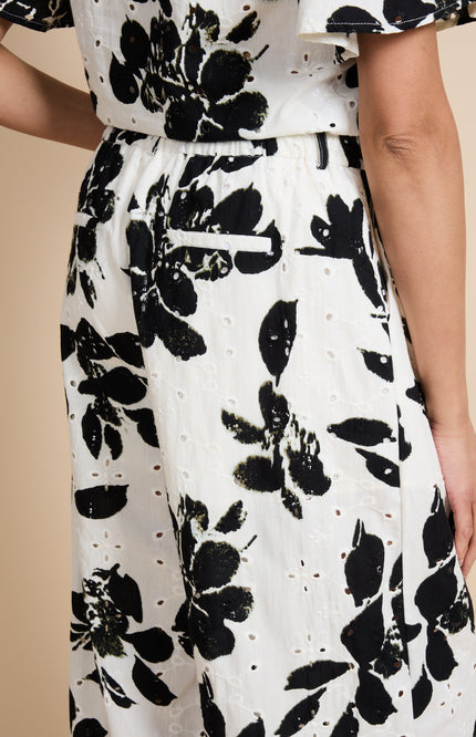 G-maxx Broek Aeris Offwhite Black Stretchshop.nl