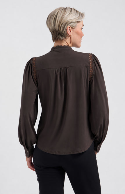 Travel Blouse Tammy Dark Brown L30-375-3516