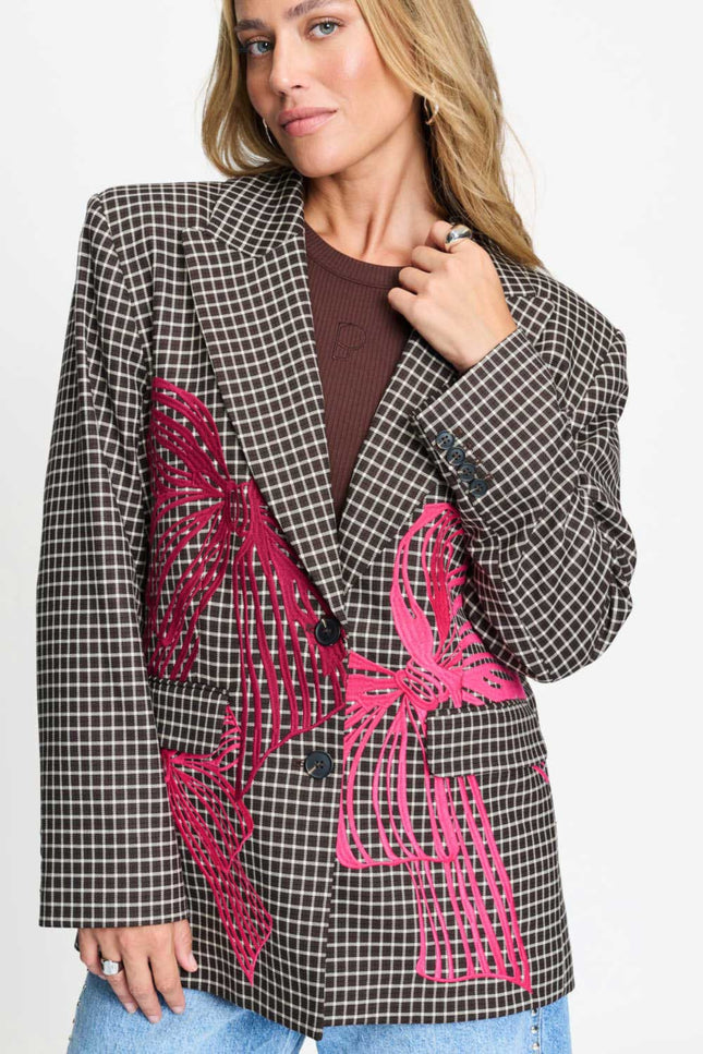 Blazer Laurie Bow Check Brown SP9726